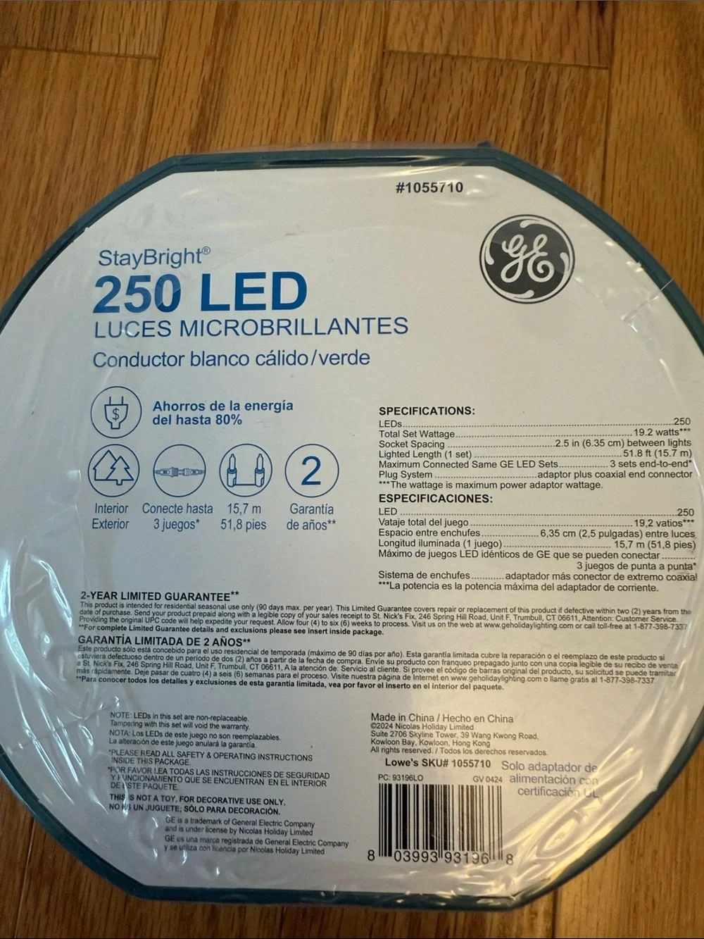 StayBright 250 LED Microbright String Lights - Warm White with Green Wire 3 sets